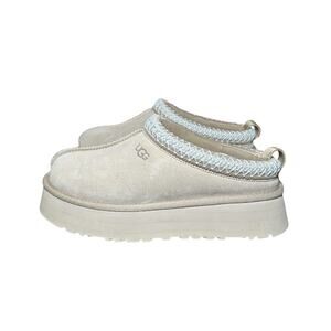 UGG Tazz II Sand Suede Shearling Platform Slippers Women's Size 8
